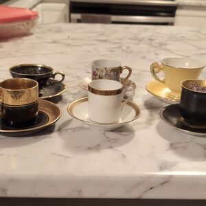 6 small vintage tea/espresso cups